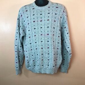 Authentic Issue Gray Colorblock Rectangle Grandpa Sweater Men XXL Vintage 90s